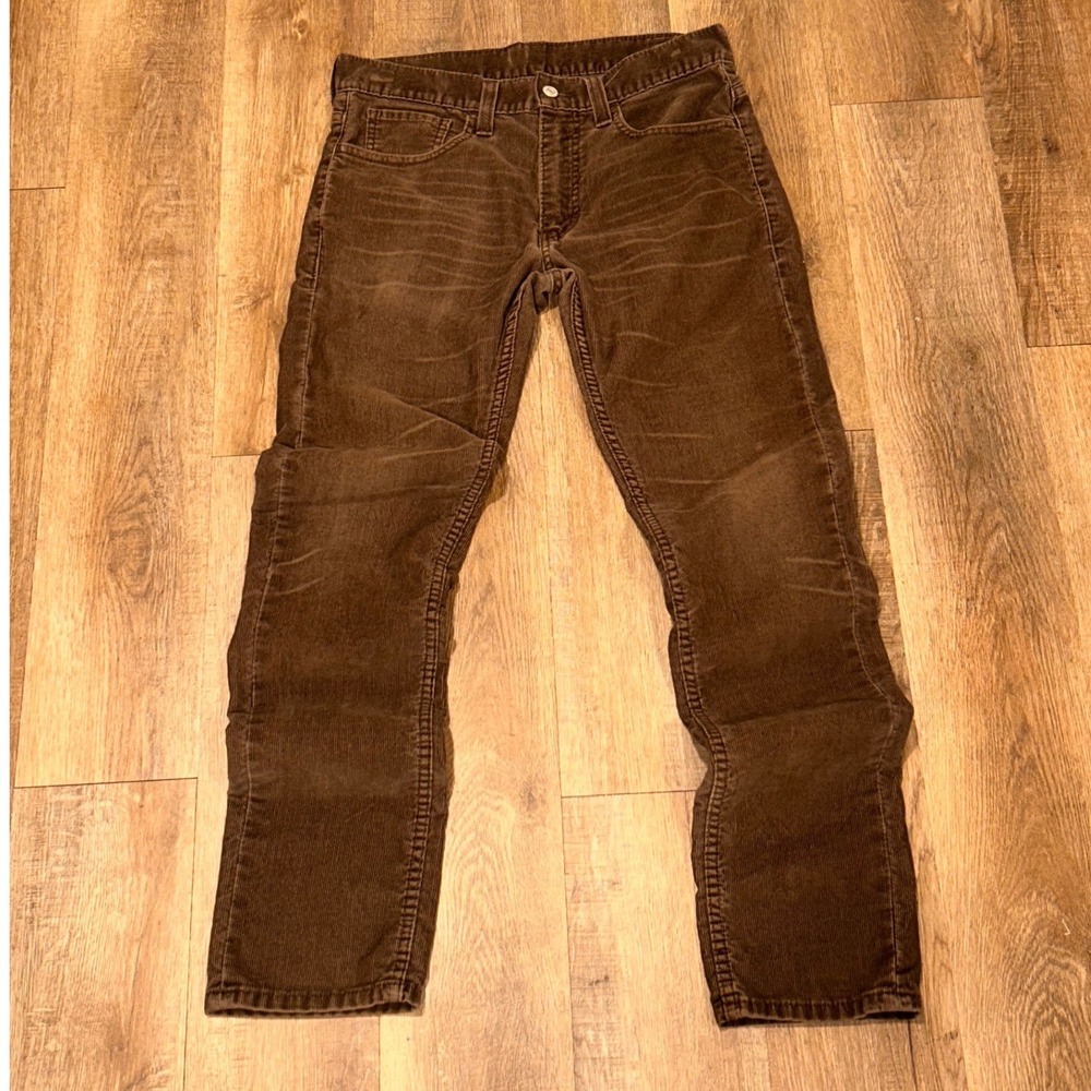 Levis 511 Skinny Corduroy Pants Brown Mens 32x32 White Tab Trousers